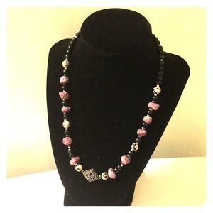 Raw Ruby and Dalmatian Jasper Necklace